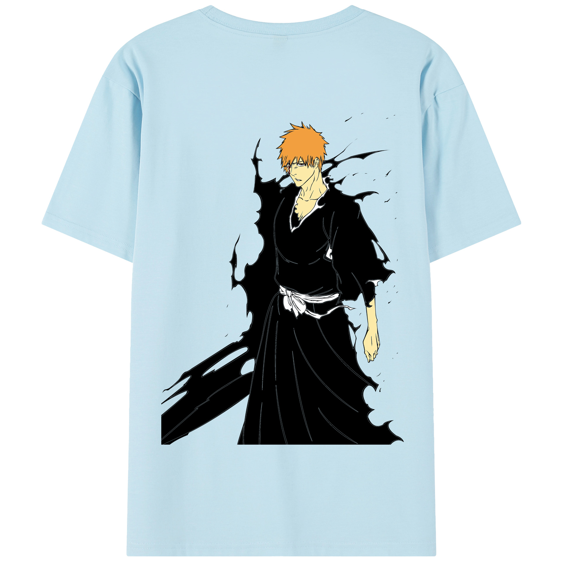 （画像用） ブリーチ 黒崎一護（くろさき いちご）BLEACH Kurosaki Ichigo 綿100％半袖Tシャツ（背面プリント）